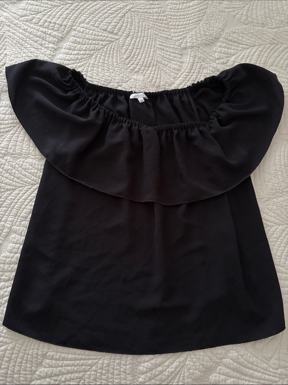 Off-Shoulder Ruffle Top - Black M